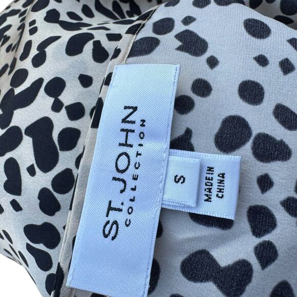 St. John S Silk Tunic Tan Black Leopard Print Sleeveless Shell Top Pre Fall 2015 - Picture 8 of 10